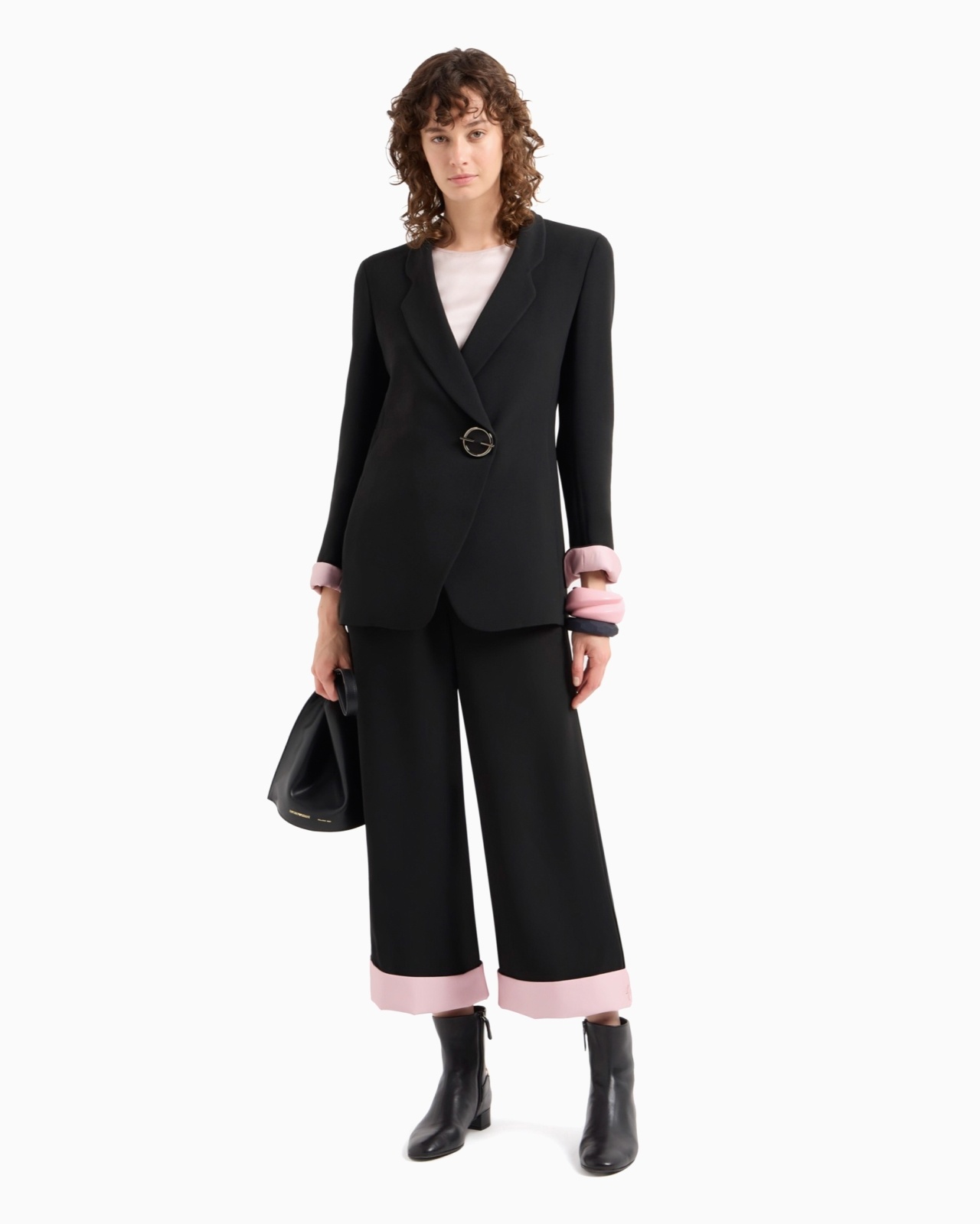 CROPPED CADY CRÊPE TROUSERS WITH TURN-UPS - 2