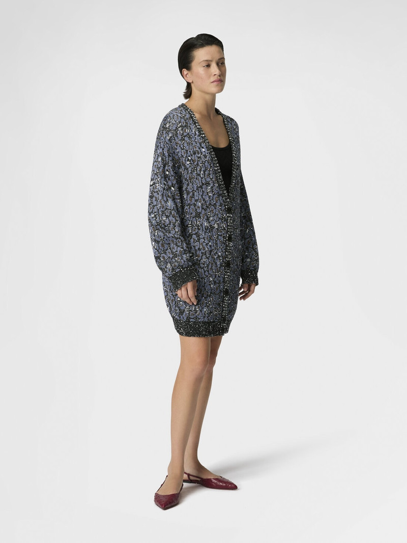 Missoni Oversized cardigan in an animal-print jacquard knit outlook