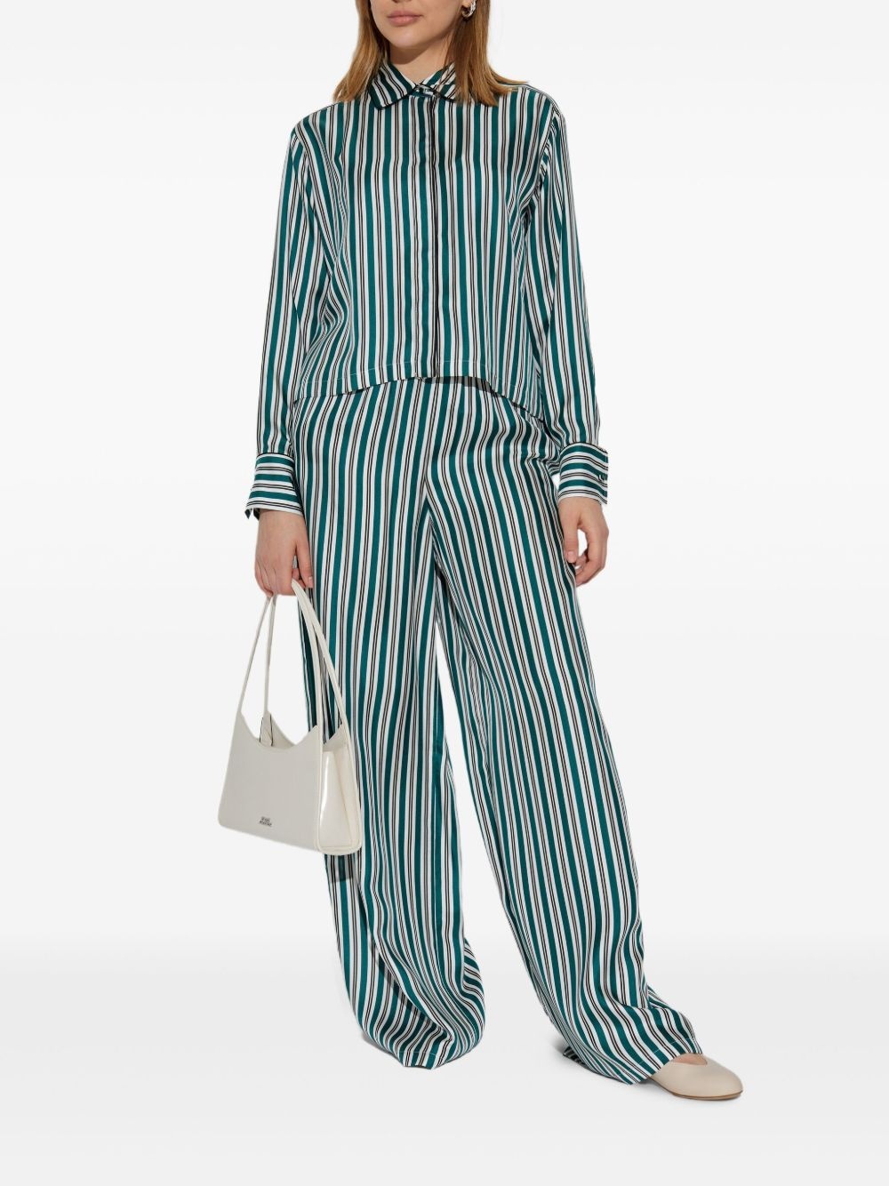 striped collar shirt - 2