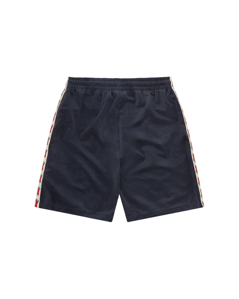 RUNNING DOG TAPED VELOUR TRACK SHORTS 3