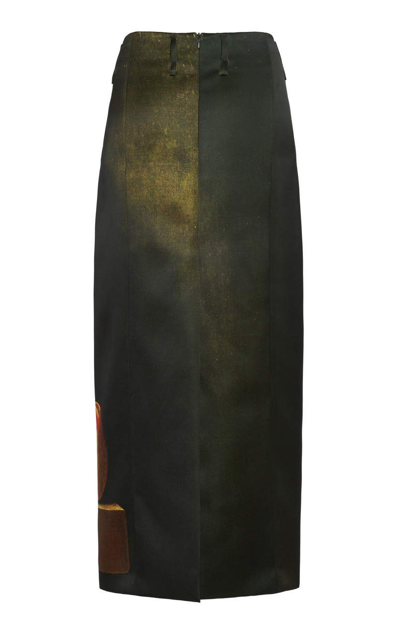 Sentista Printed Satin Midi Skirt 5