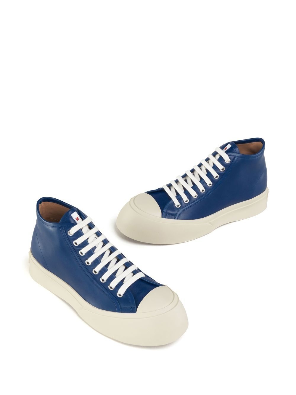 leather mid-top sneakers - 4
