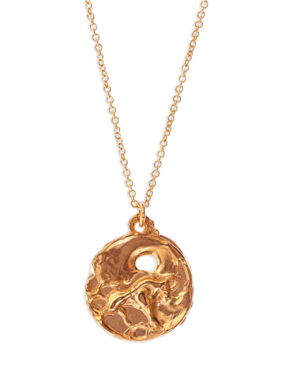 The Taurus Medallion textured circular-pendant necklace - 4