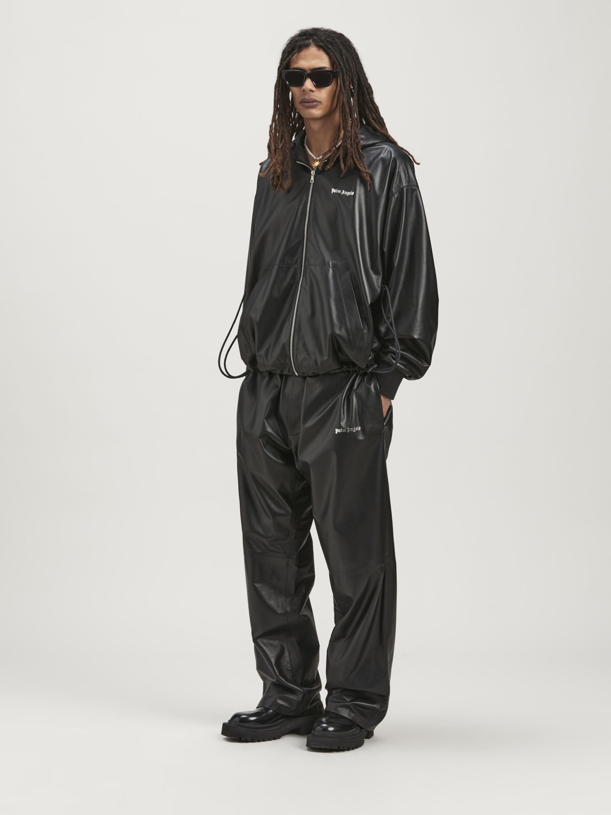Palm Angels Classic Logo Leather Pants | REVERSIBLE