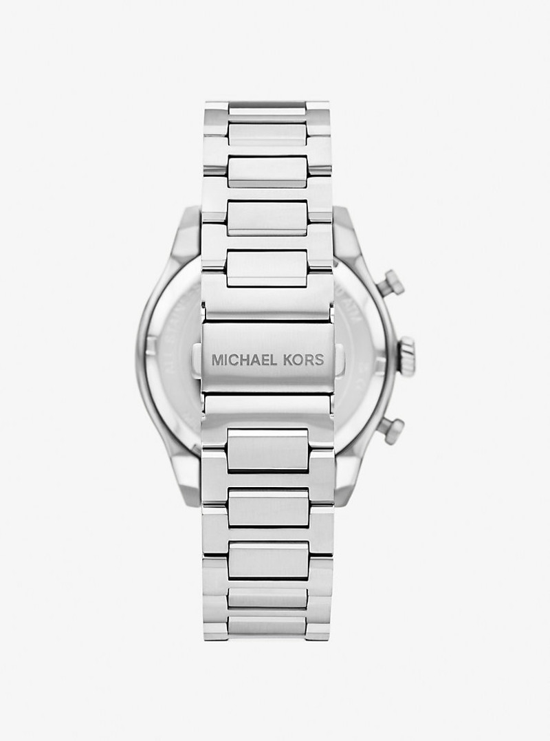Oversized Panorama Silver-Tone Watch 3