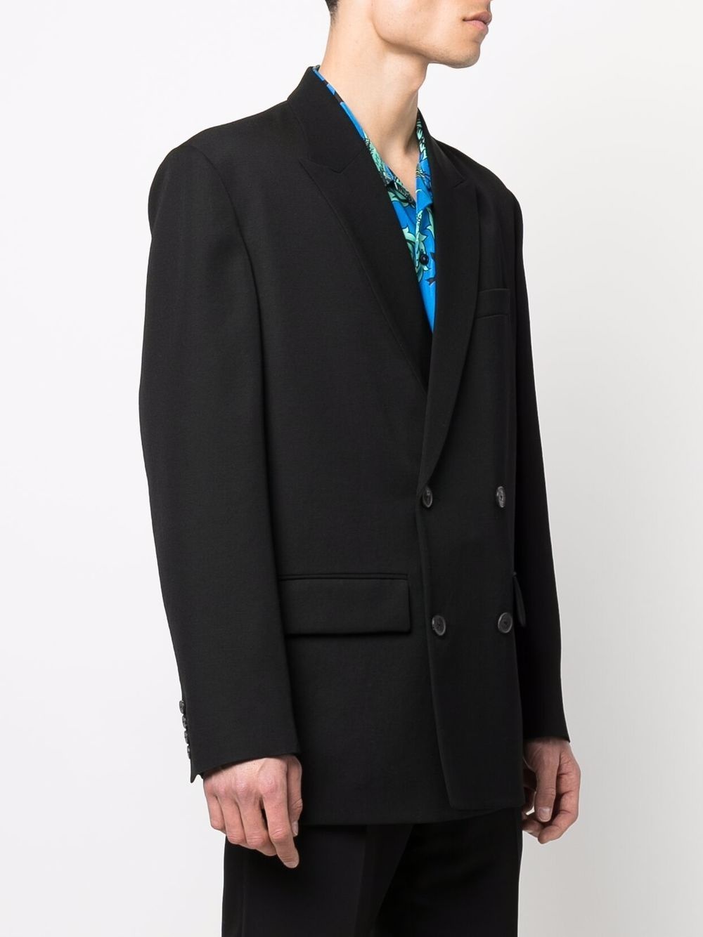 peak lapels double-breasted blazer - 3