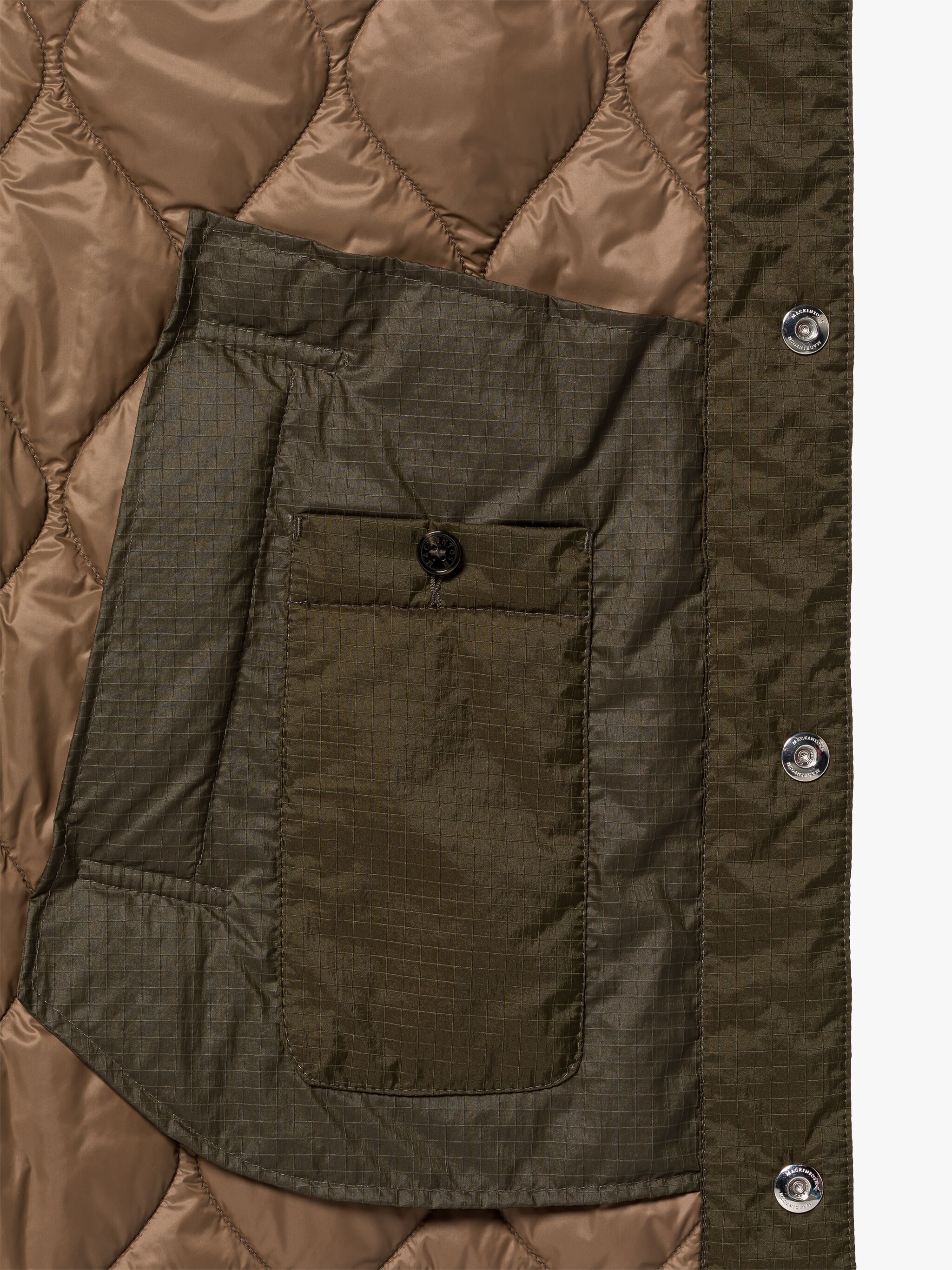 TEEMING KHAKI NYLON QUILTED COACH JACKET - 6
