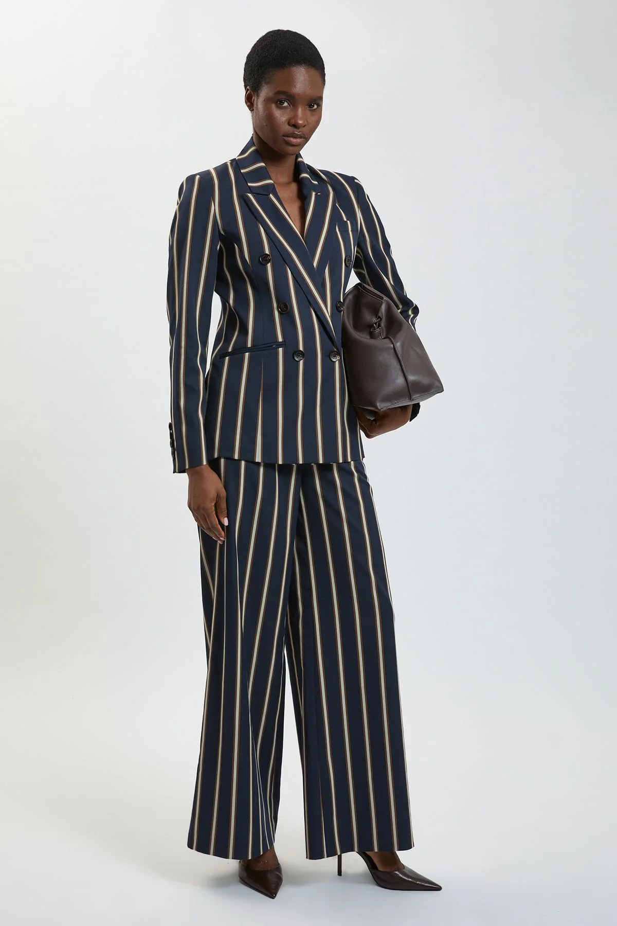 Stripe Wide Leg Tailored Trouser - 1