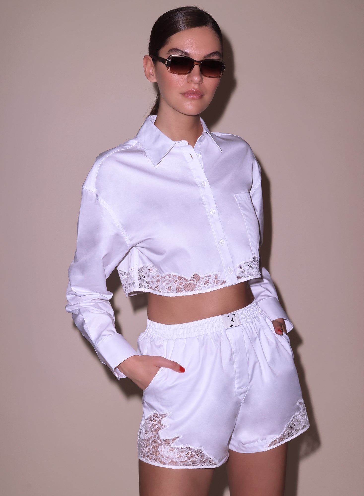 Poplin Cropped Button Down - 4