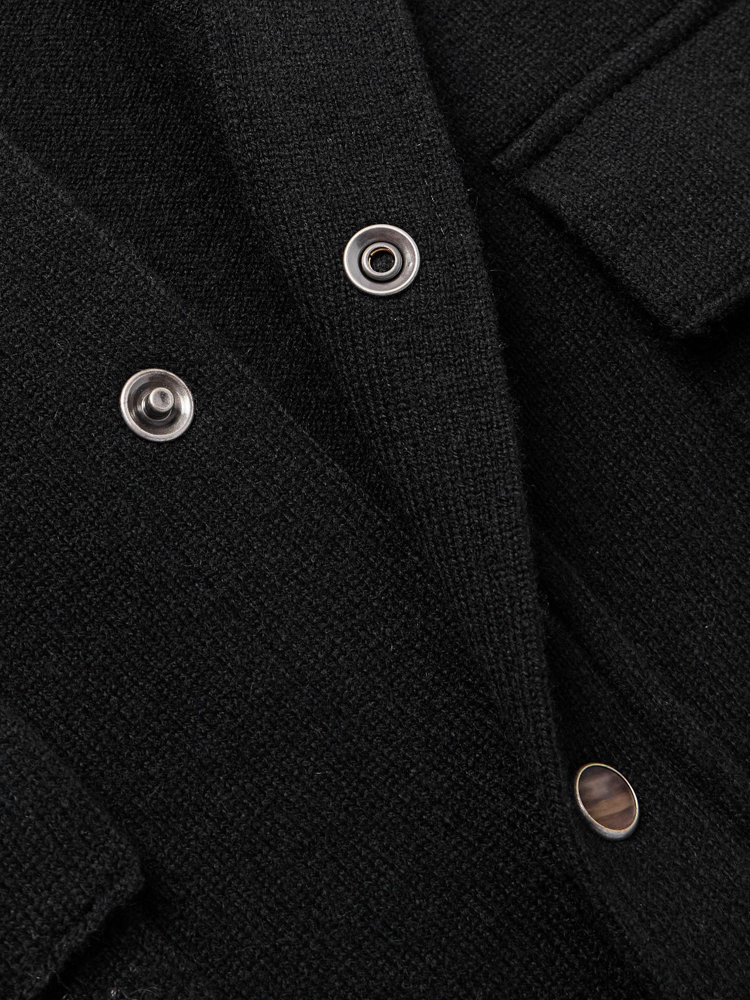 Slim-Fit Virgin Wool, Cashmere and Silk-Blend Shirt Black - 4