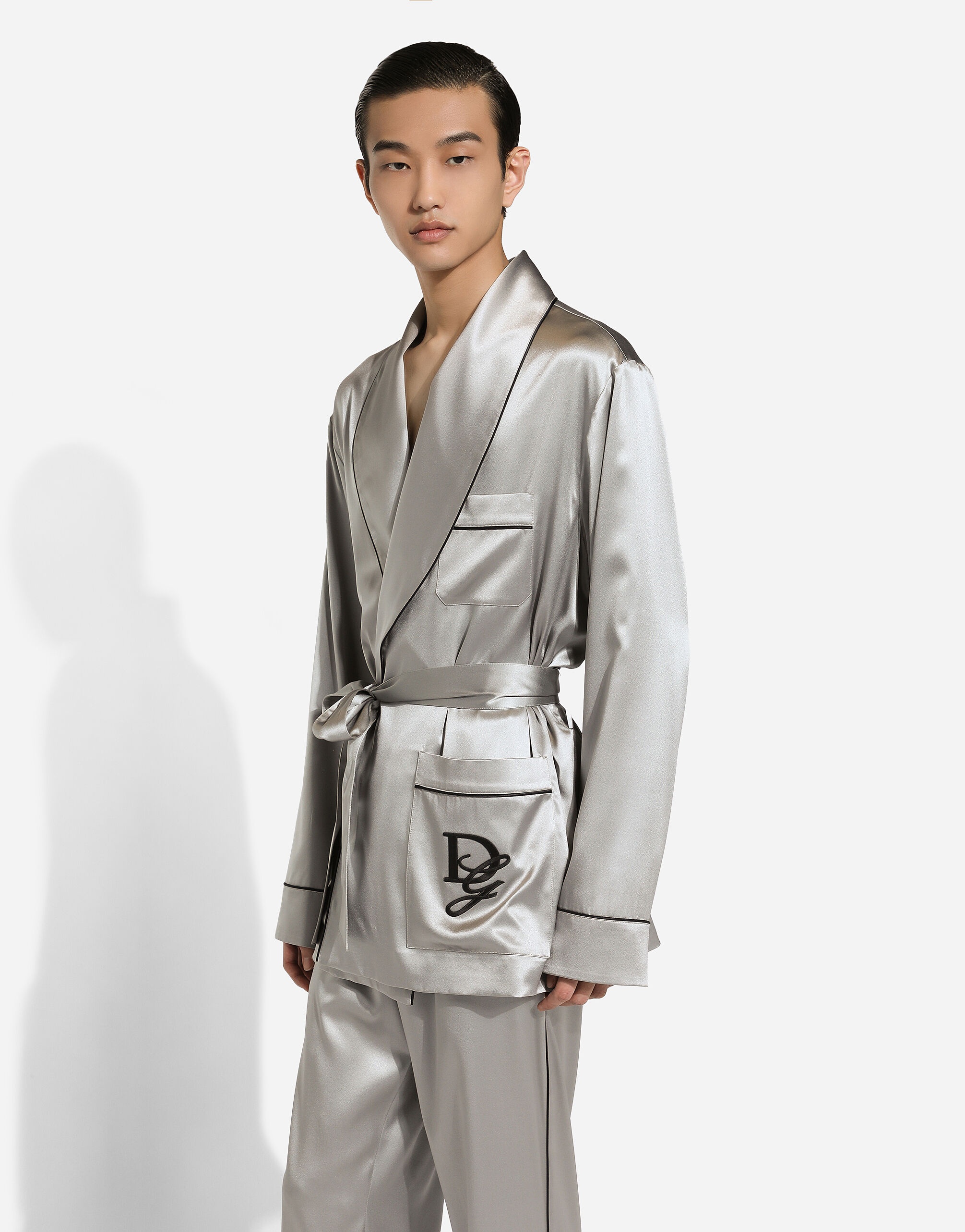 Silk satin robe - 4
