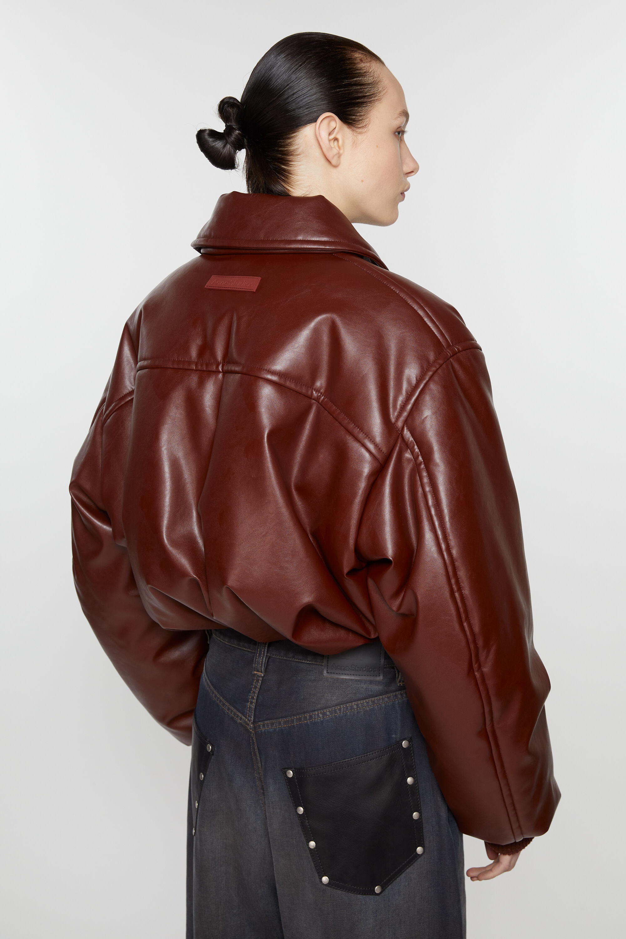 Coated bomber jacket - Dark burgundy - 4