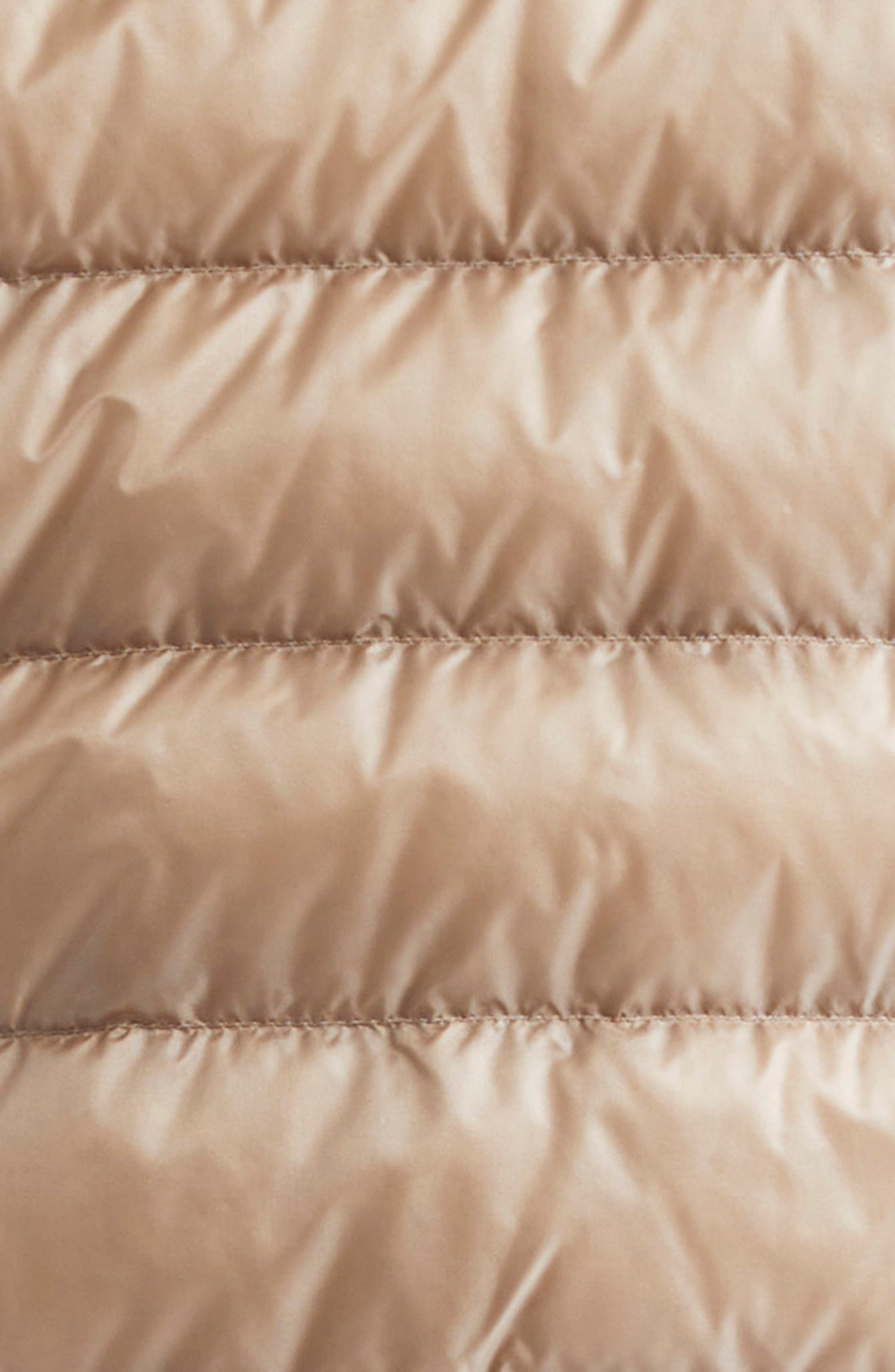 Moncler Lans Channel Quilted Down Moto Jacket in Faded Beige at Nordstrom - 5