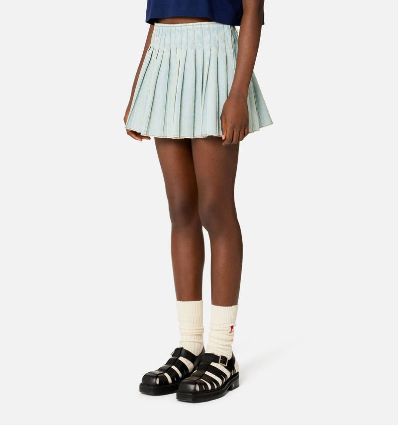 Denim Pleated Skirt 3