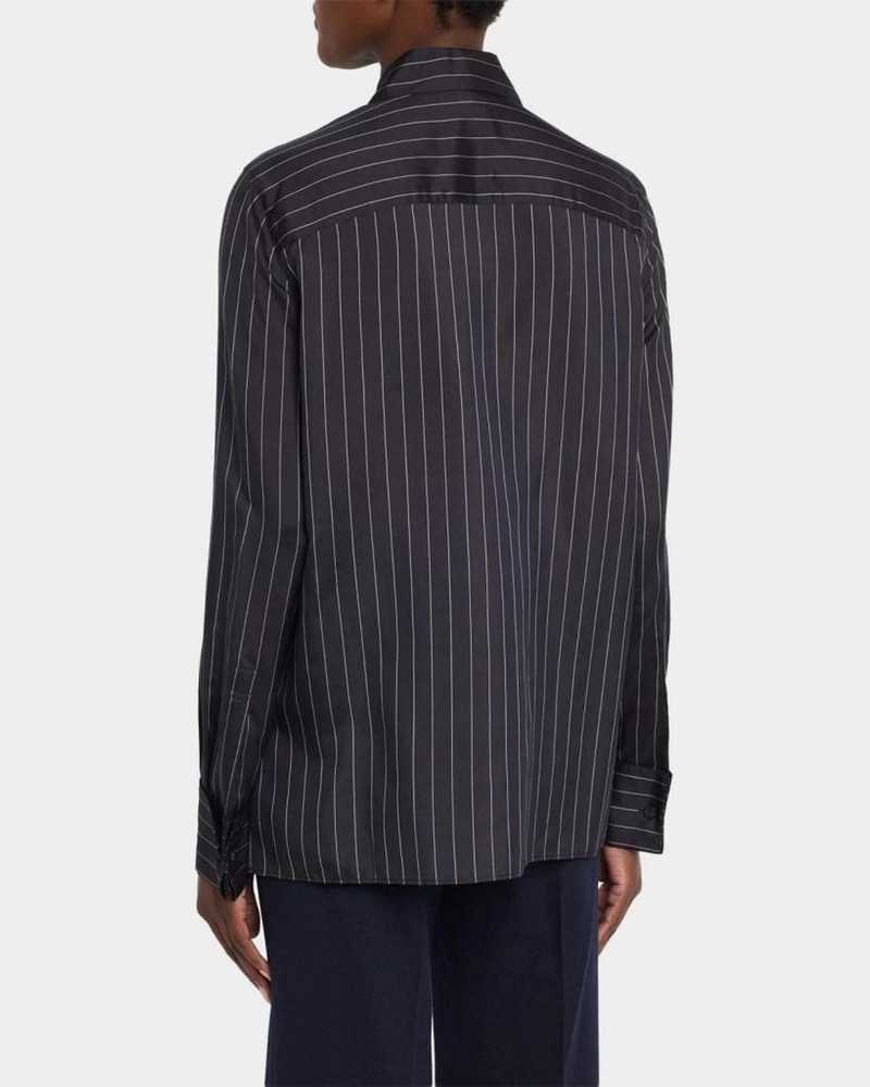 Pinstripe Button-Front Blouse 3