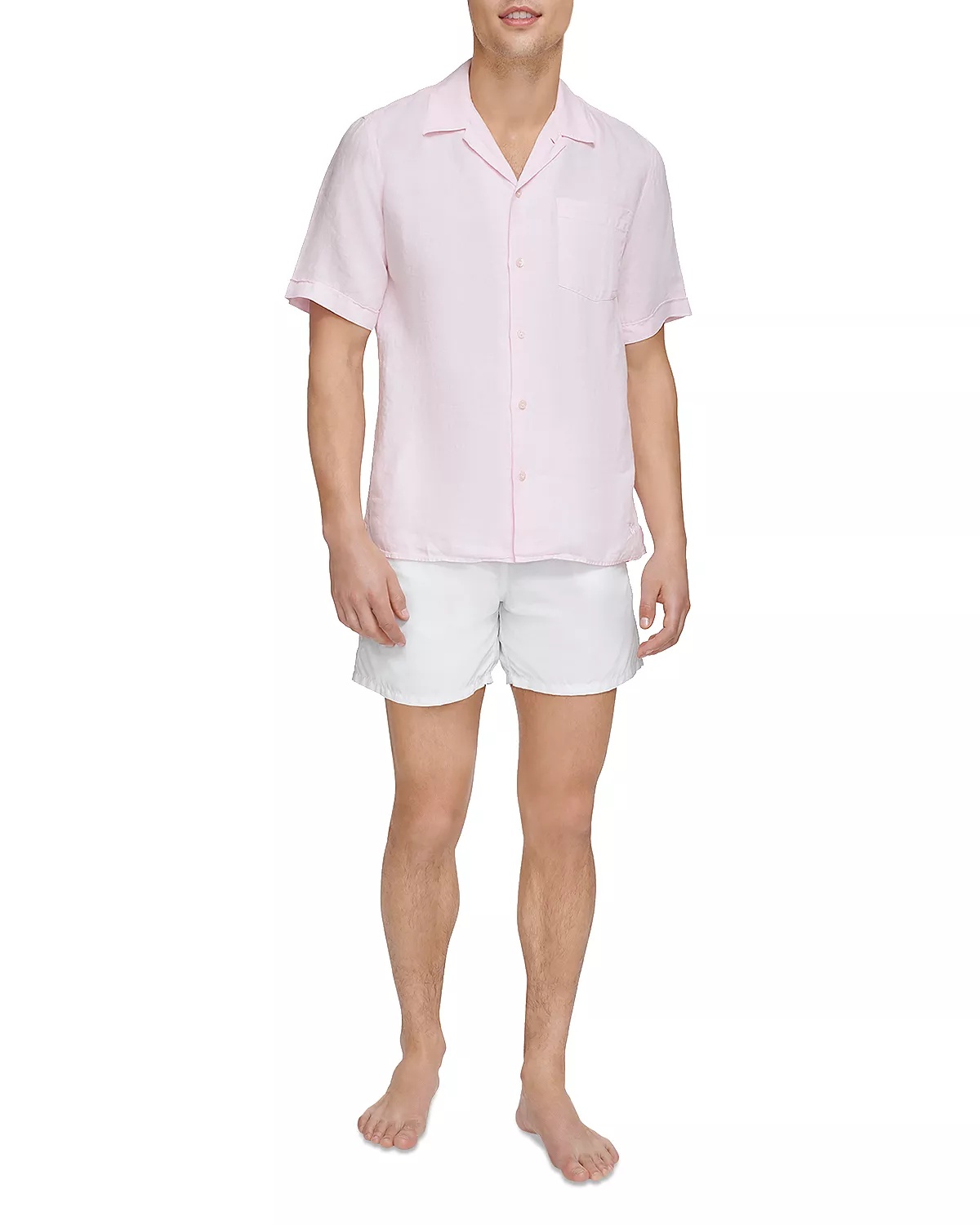 Short Sleeved Solid Linen Shirt - 2