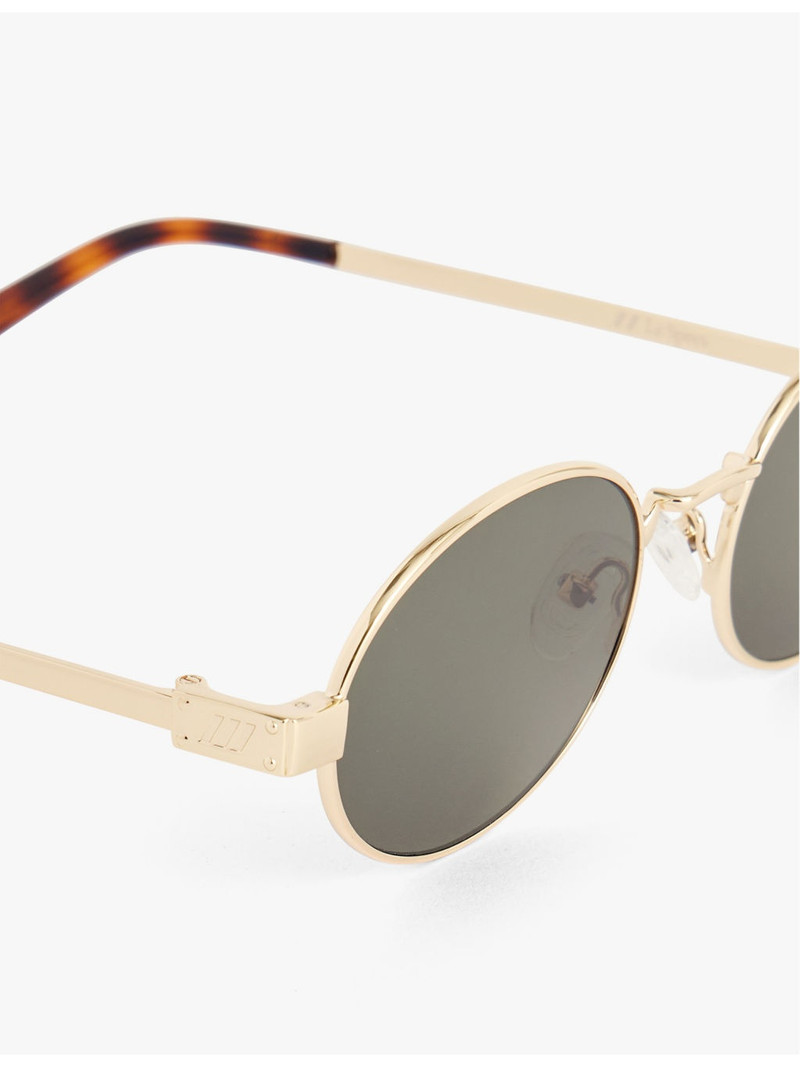 Le Specs Poseidon Deux oval-frame metal sunglasses outlook