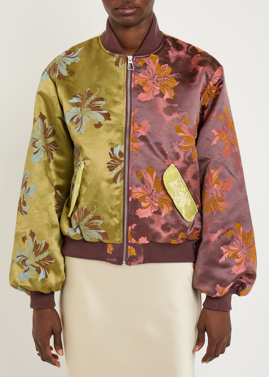 Alemais Adriana Quilted Floral-jacquard Bomber Jacket - 2