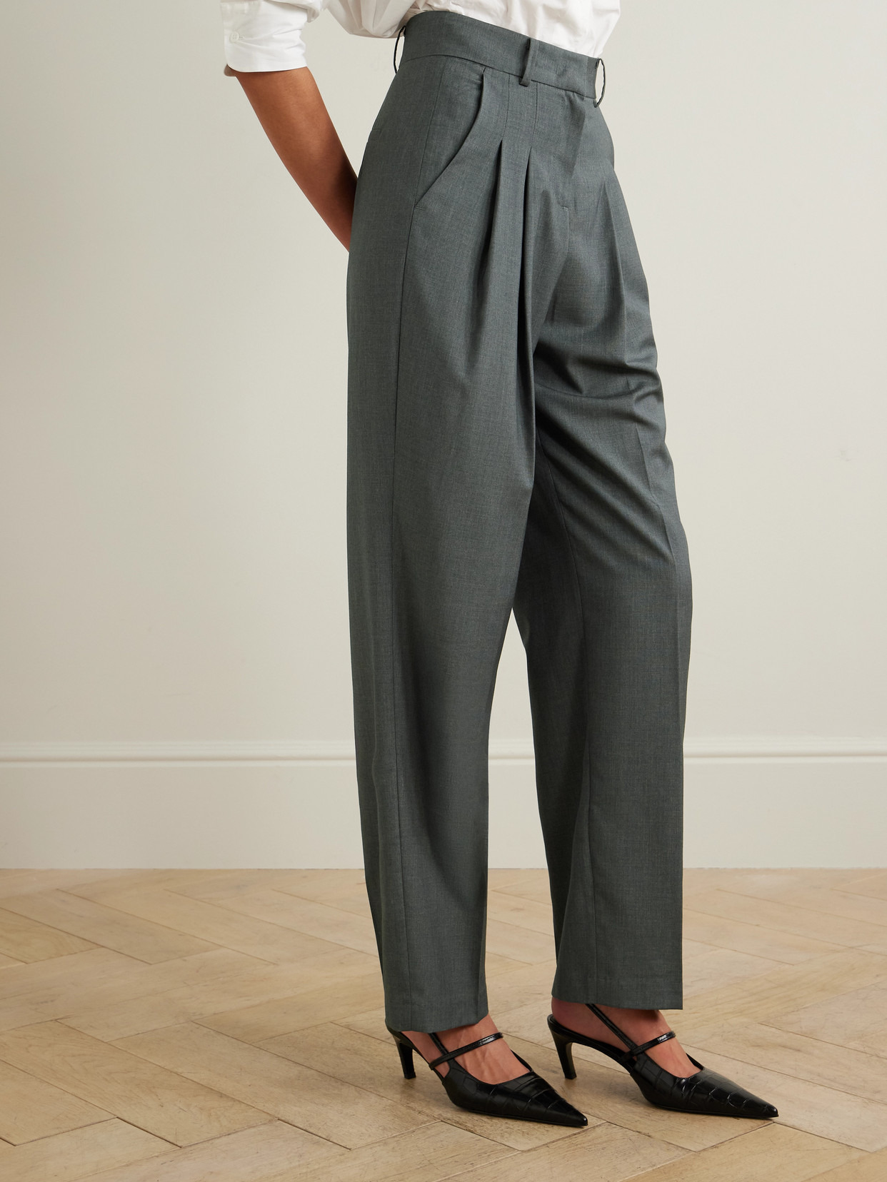 Gelso Pleated Tencel-blend Straight-leg Pants - 4