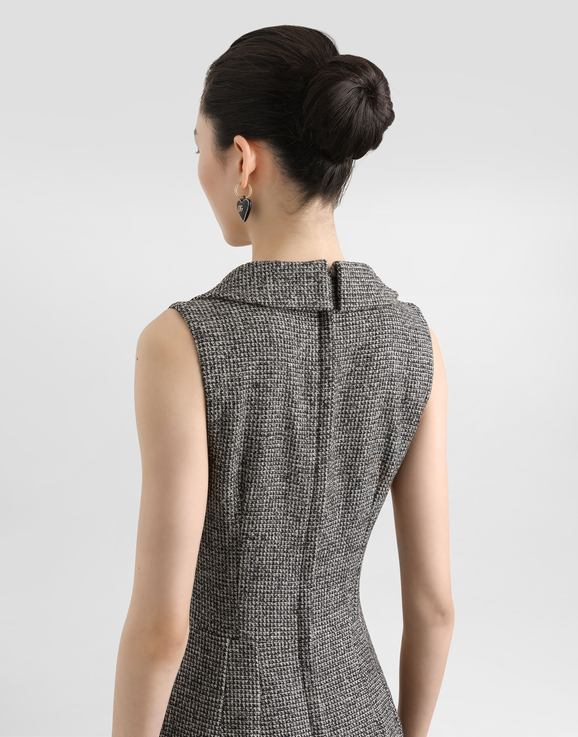 Long dotted wool blend dress - 5