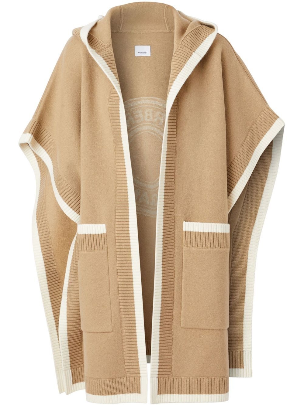 two-tone hooded cape - 1