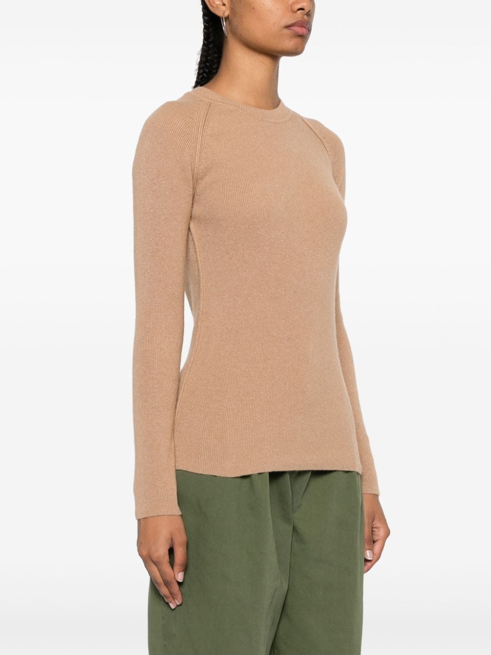 logo-plaque ribbed-knit jumper - 3