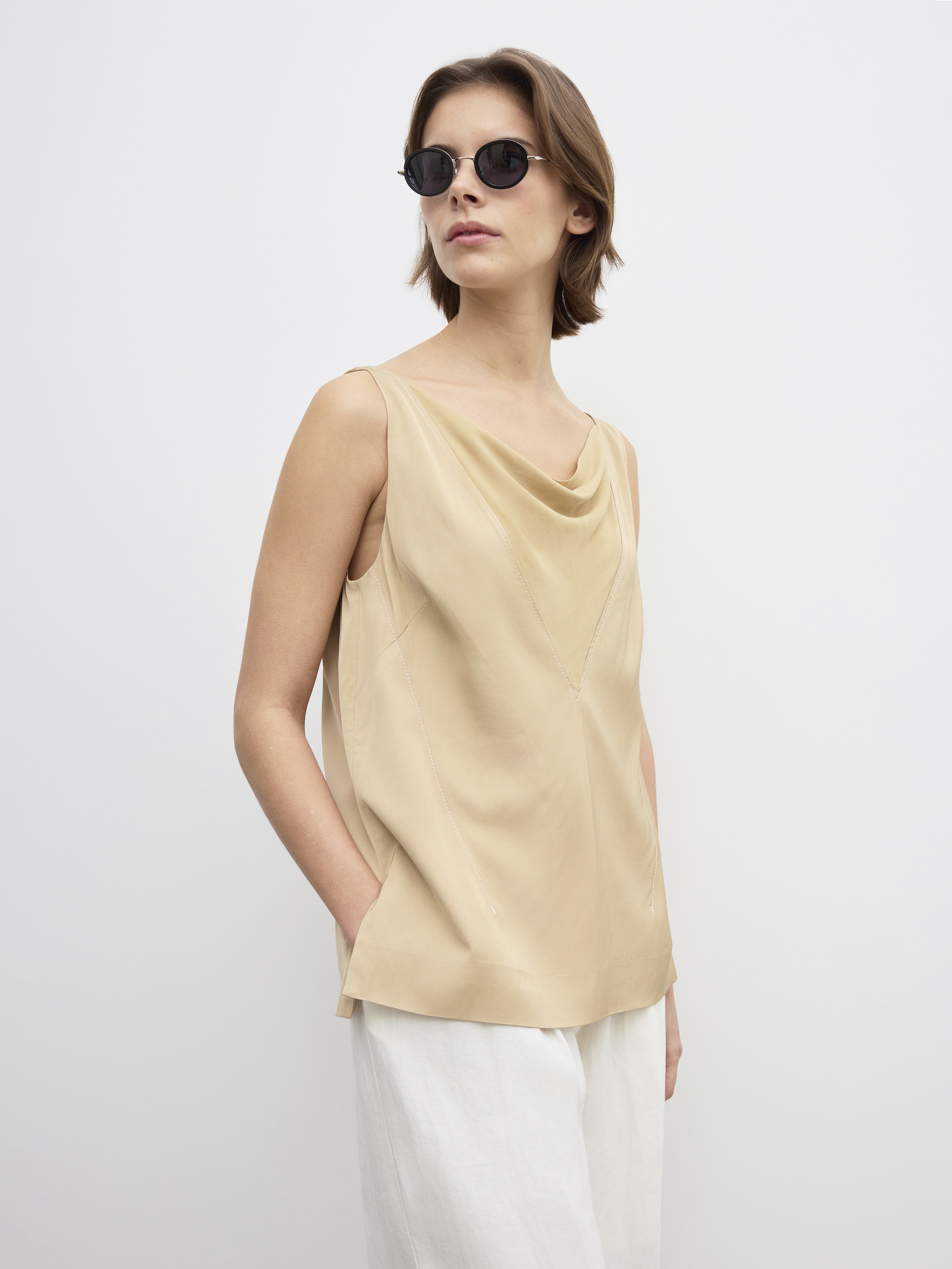 Sheer v-neck top - 3
