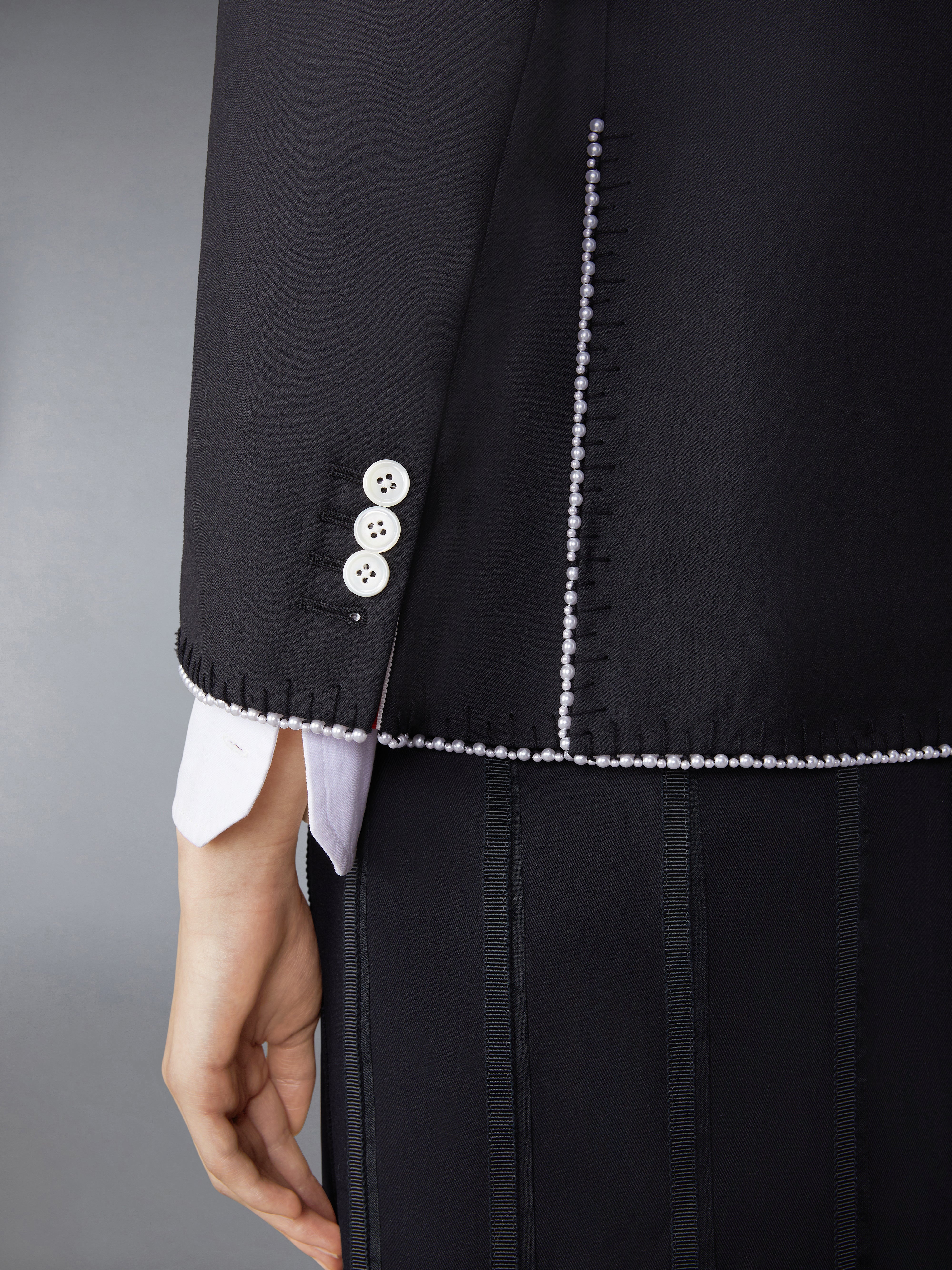 FIT 1 - DOUBLE BREASTED CLASSIC SPORT COAT W/ BLANKET STITCH PEARLS ON SUPER 120'S WOOL TWILL - 7