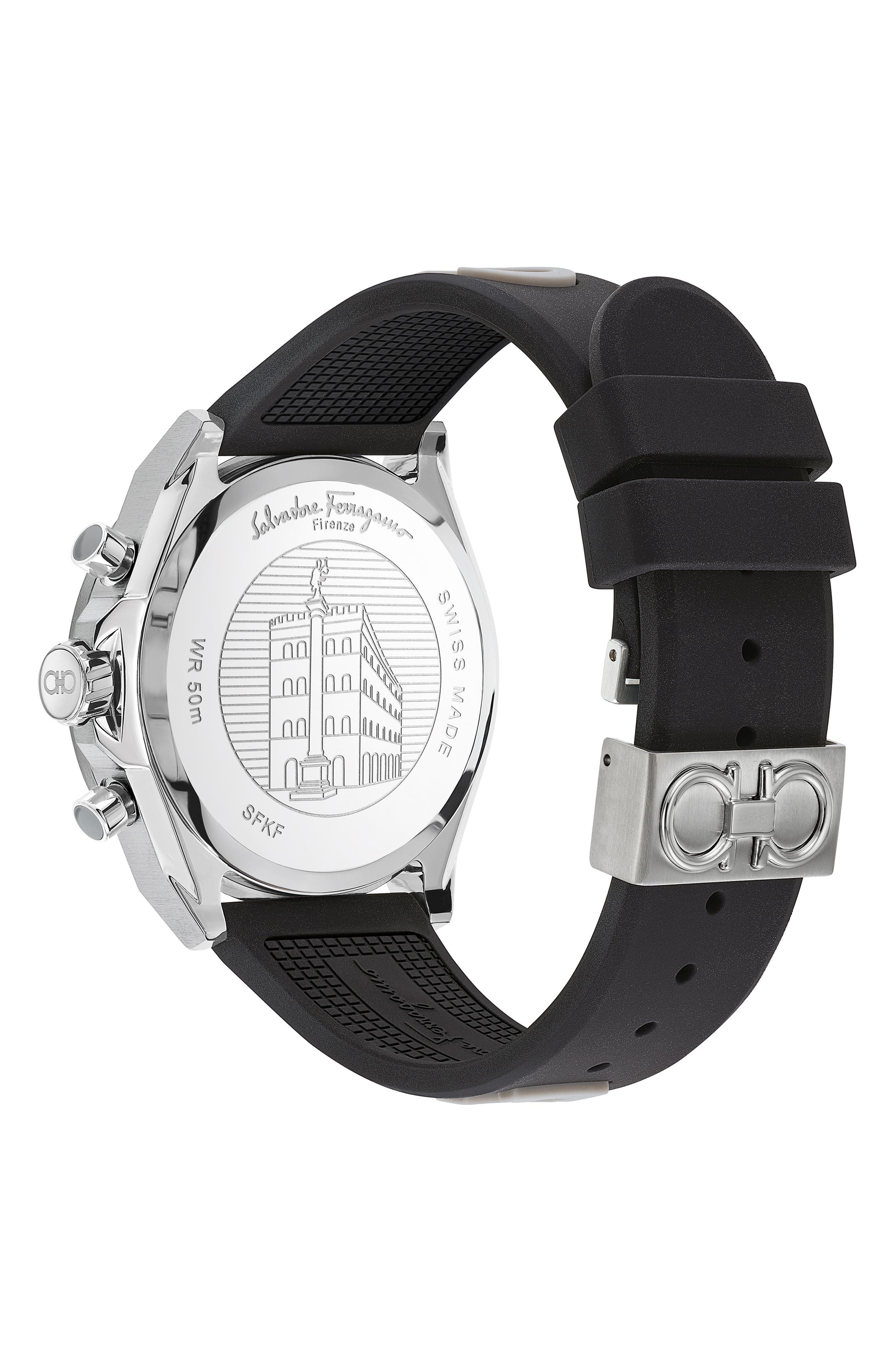 Chronograph Silicone Strap Watch, 43mm - 3