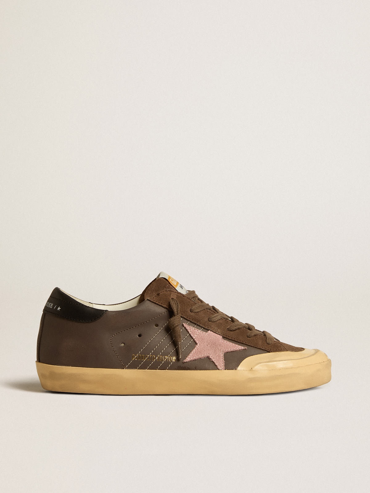 Super-Star Penstar LTD in brown leather with pink suede star - 1