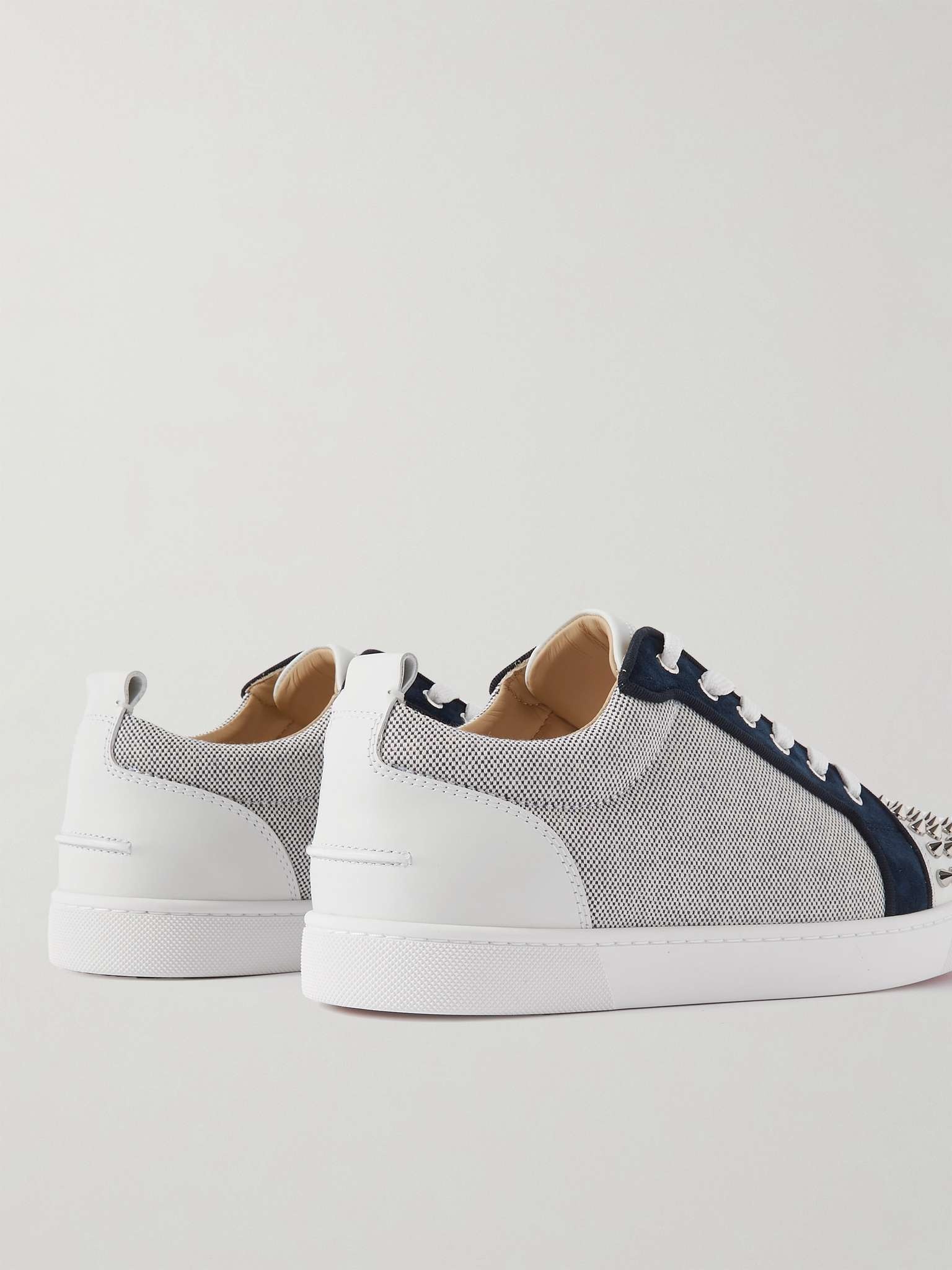 Louis Junior Studded Leather-Trimmed Canvas Sneakers - 4