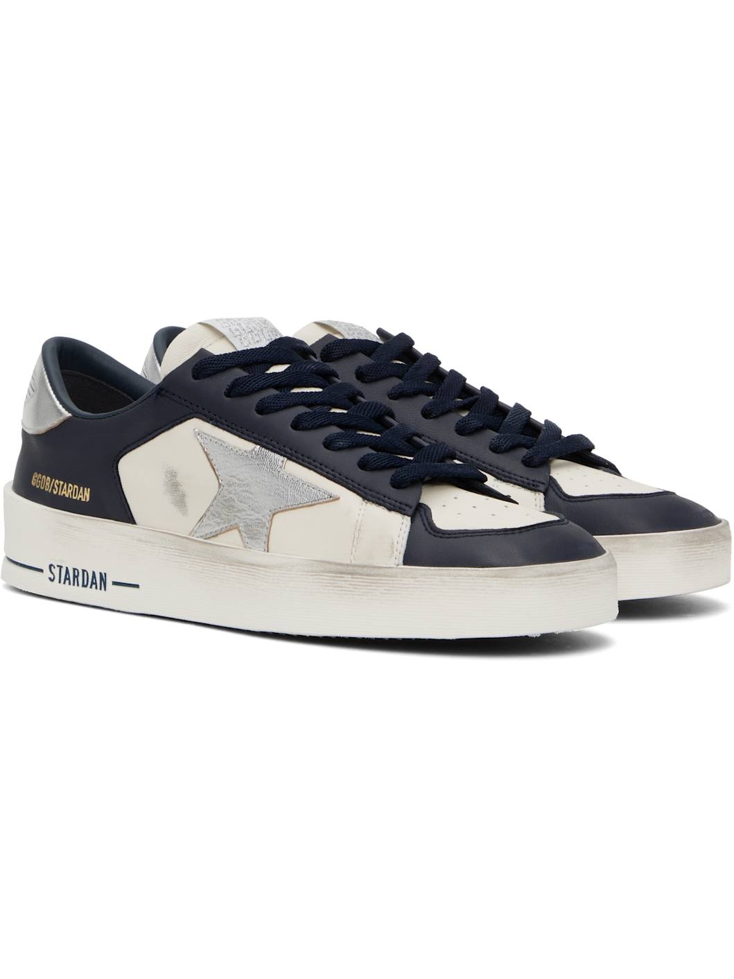 Navy & White Stardan Sneakers - 4