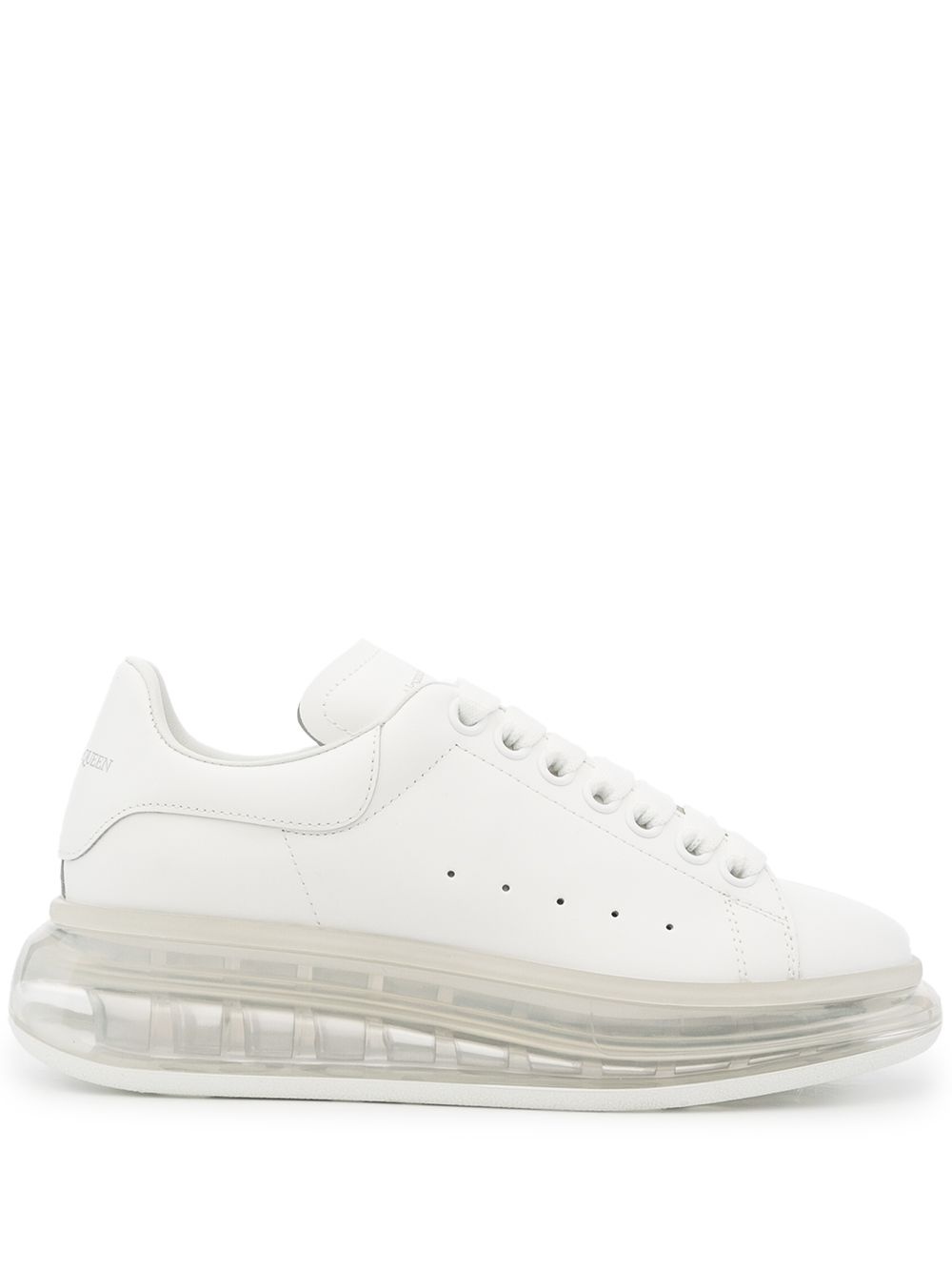 clear sole leather sneakers - 1