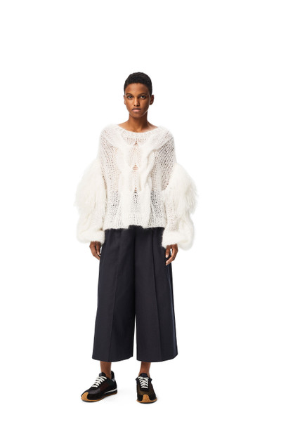 Loewe Feather trim sweater in mohair outlook