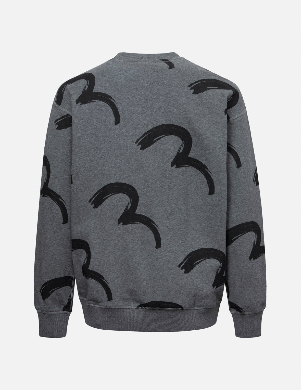 ALLOVER BRUSHSTROKE SEAGULL AND LOGO PRINT RELAX FIT SWEATSHIRT - 2
