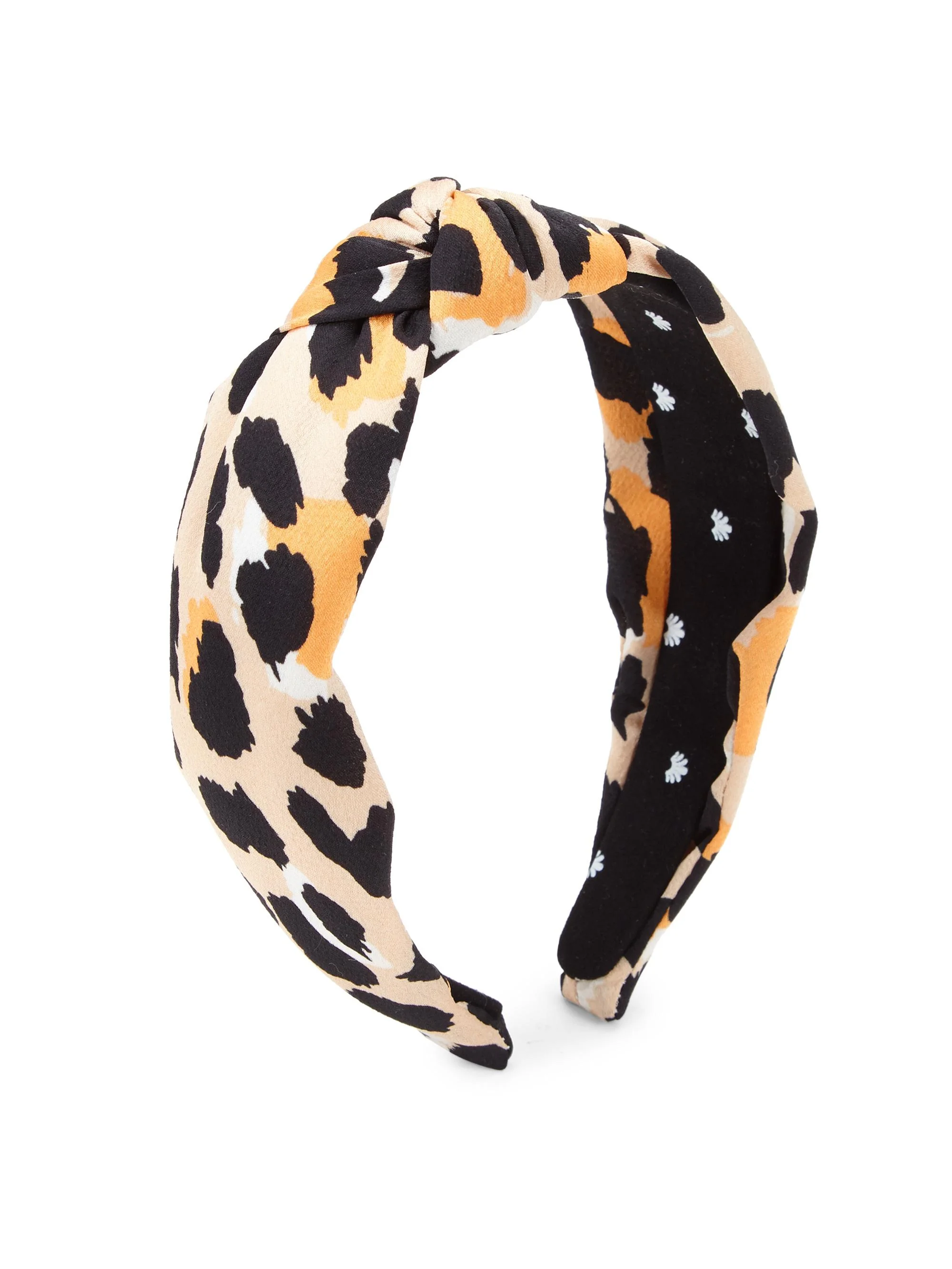 Women's Silk Knotted Leopard Print Headband - Leopard Multi - 1