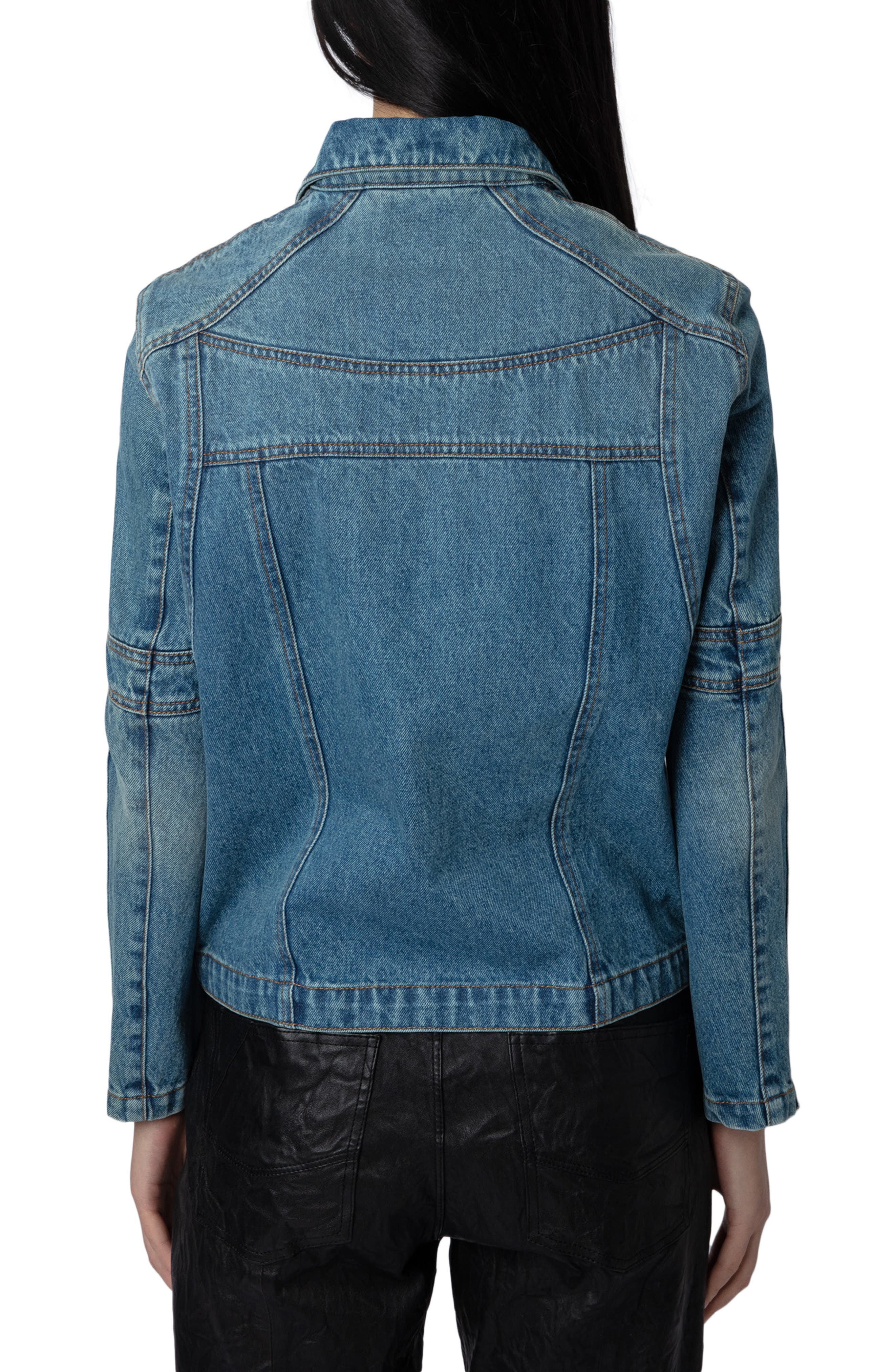 Zadig & Voltaire Bons Cotton Denim Jacket in Light Blue at Nordstrom - 2