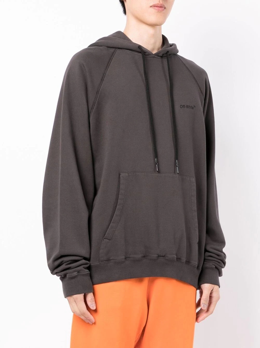 Diagonals drawstring hoodie - 4