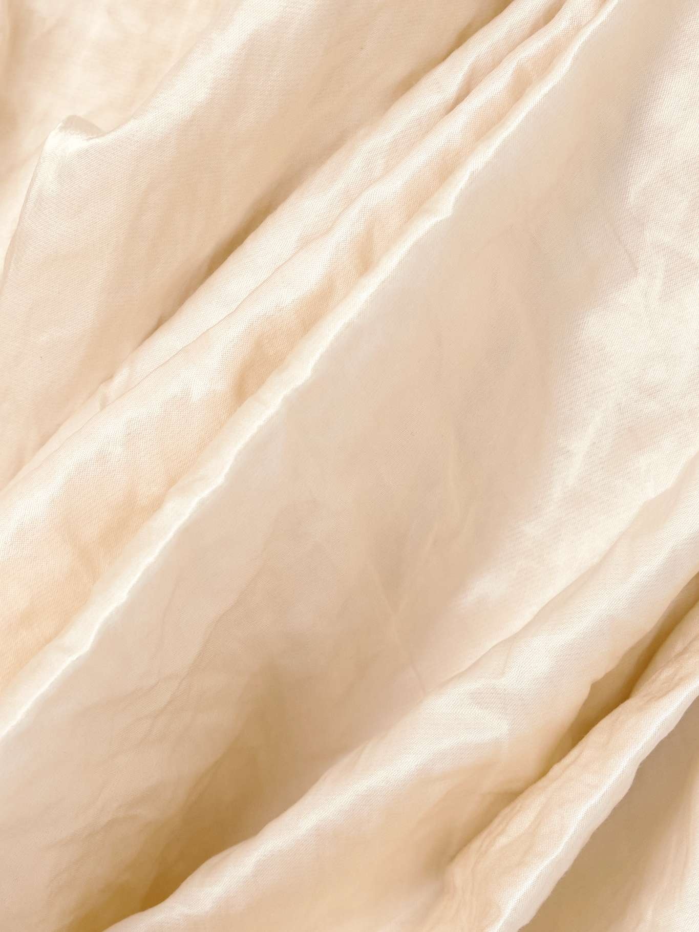Ruched metallic crinkled cotton-blend mini dress Cream - 4