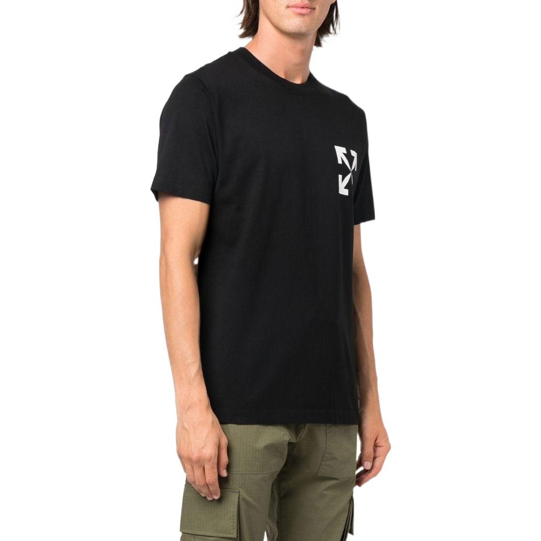 Men's Off-White SS22 Solid Color Arrow Logo Round Neck Short Sleeve Version White T-Shirt OMAA027C99 - 4