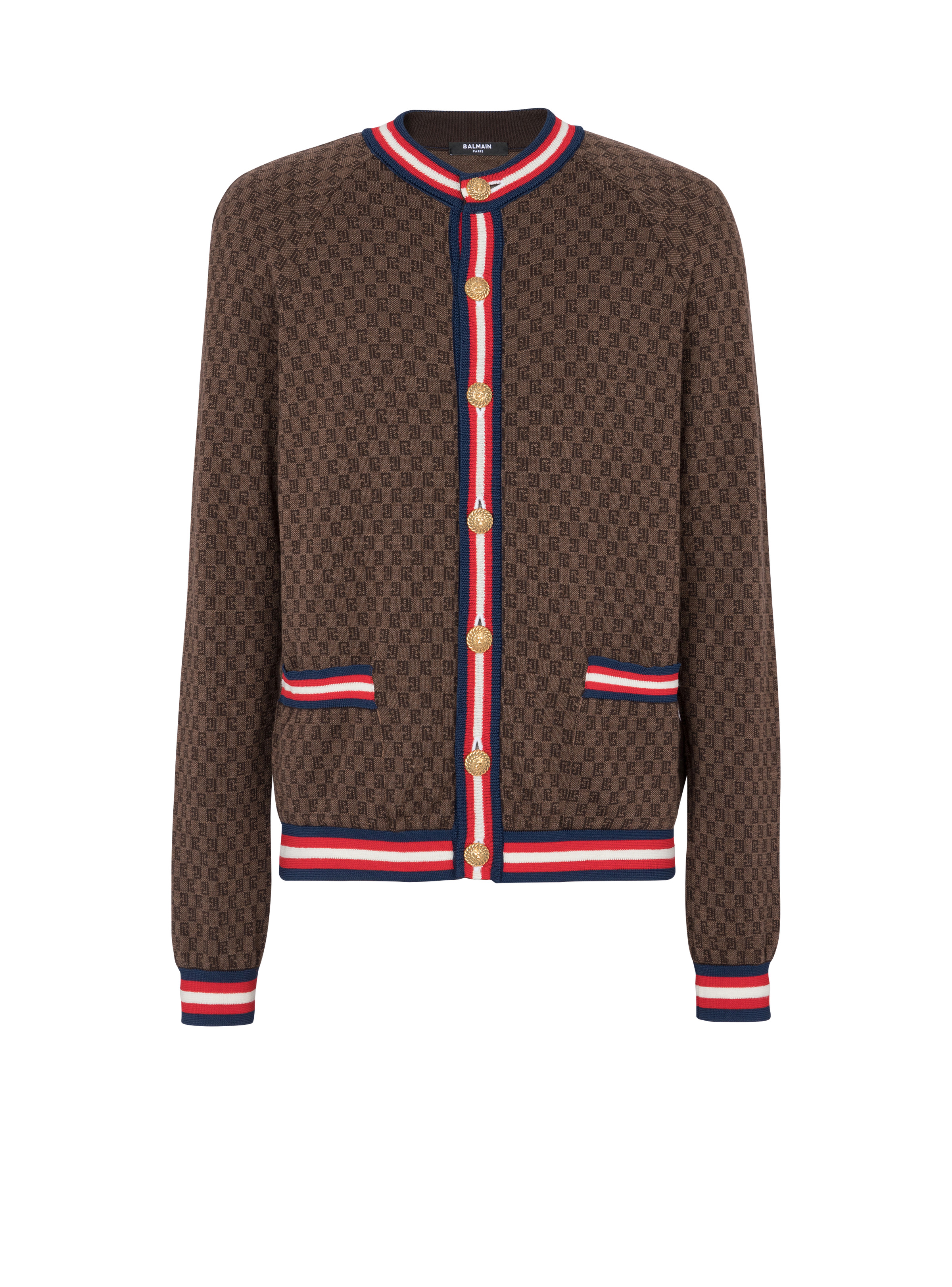 Monogrammed wool cardigan - 1
