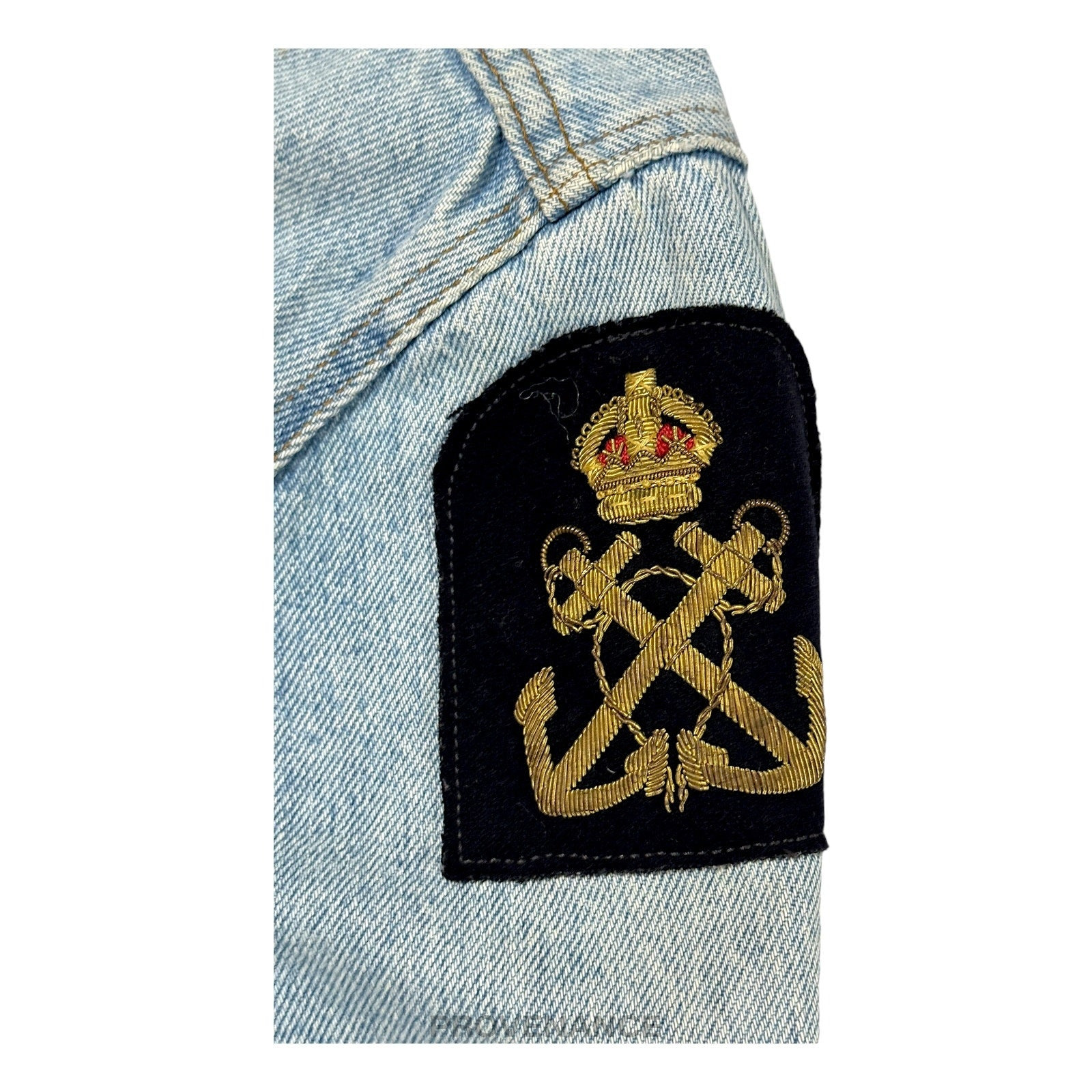 LEVIS Denim Jacket - Vintage Blue Hand-Painted Patch 40 M - 5