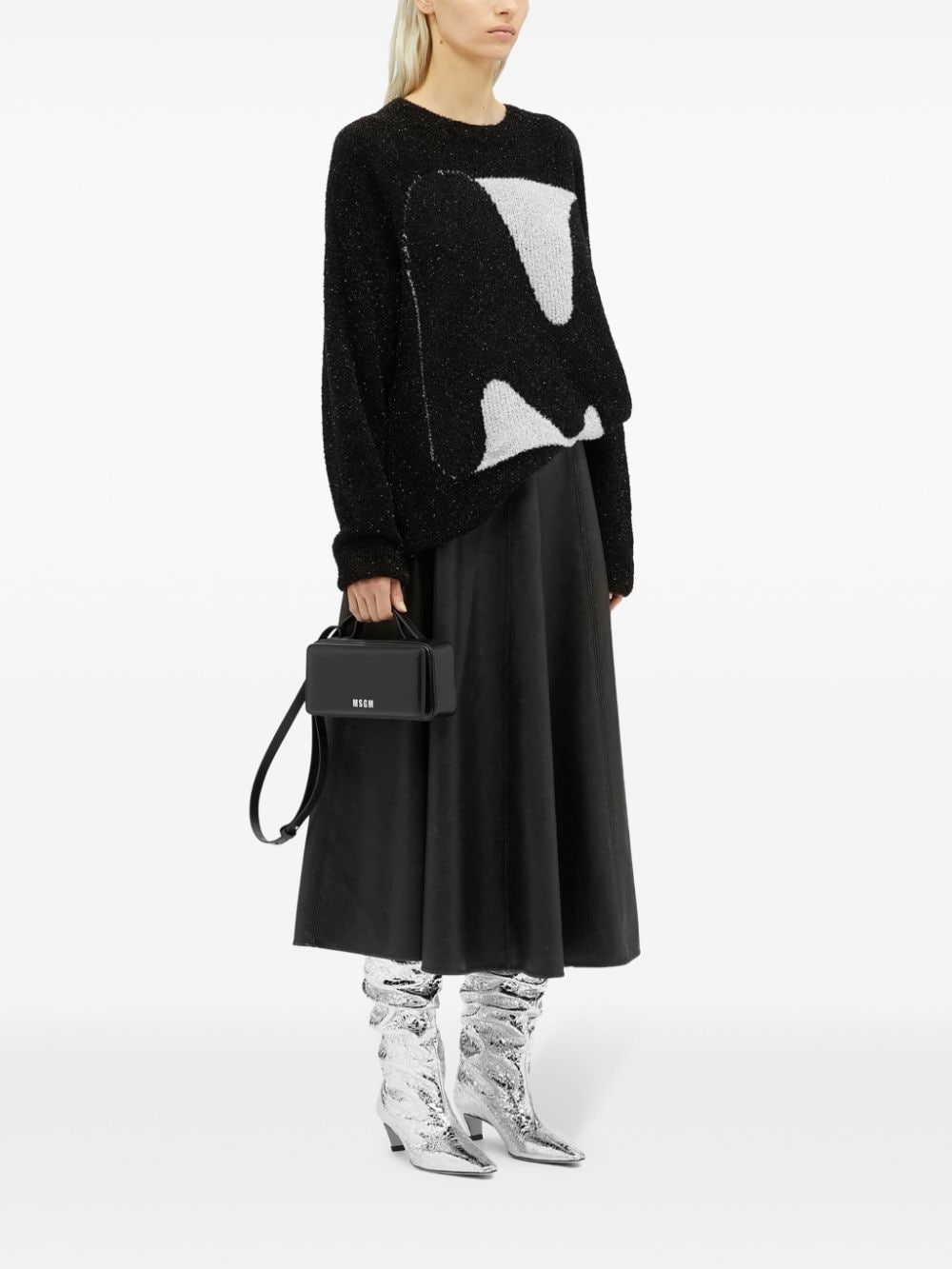 calf-leather pleated skirt - 2