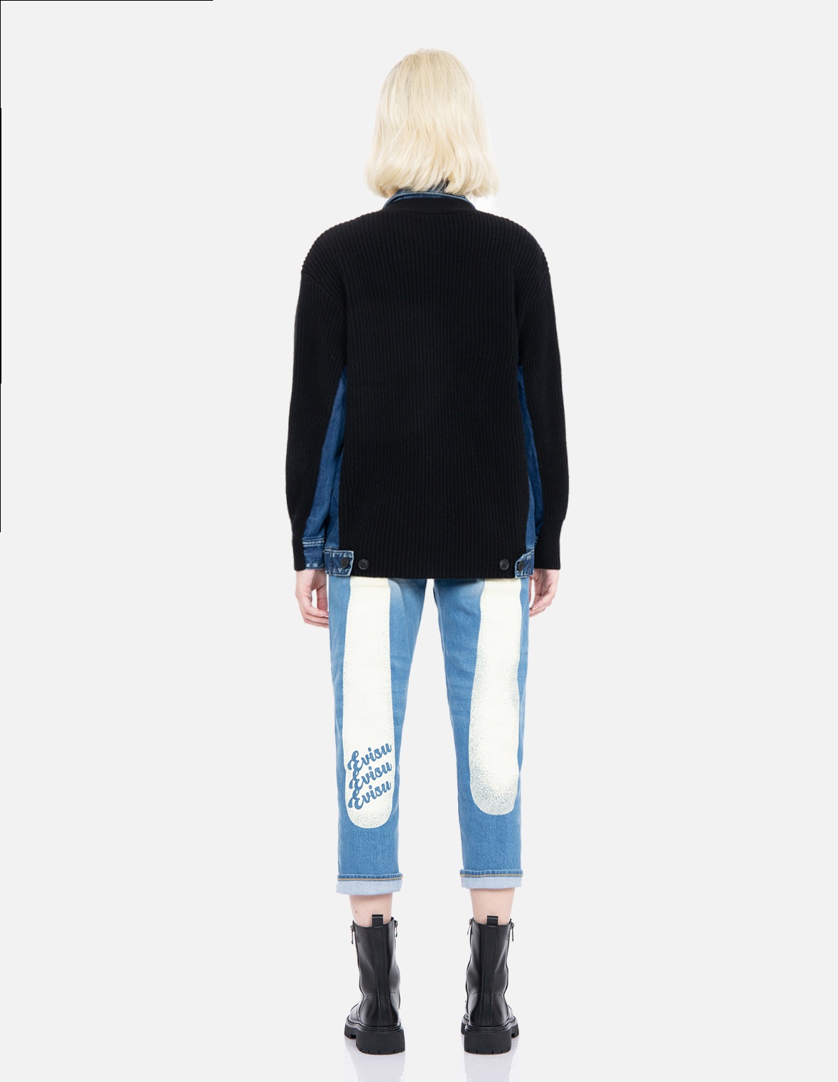 FABRIC BLOCKING DENIM SHIRT JACKET - 6