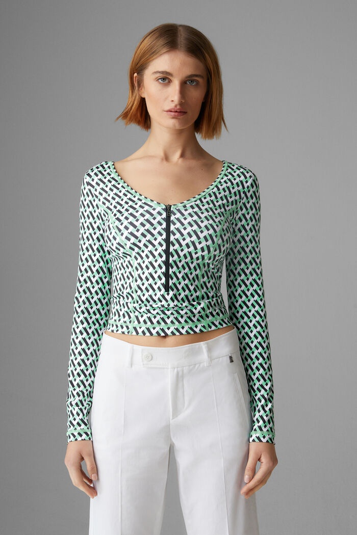 Kristy Long-sleeve top in Green/Black - 2