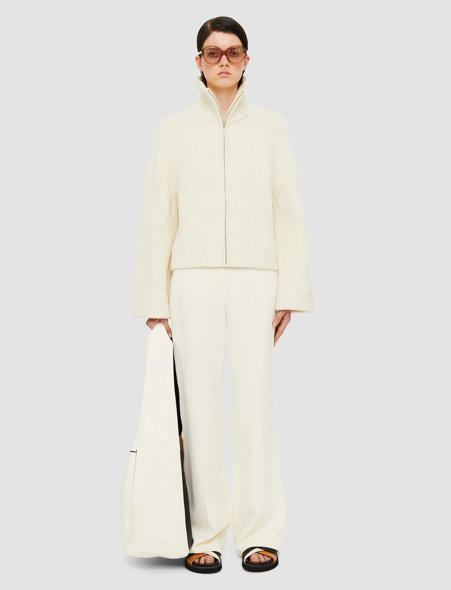 Cardigan Stitch Zip Through Jumper - 2