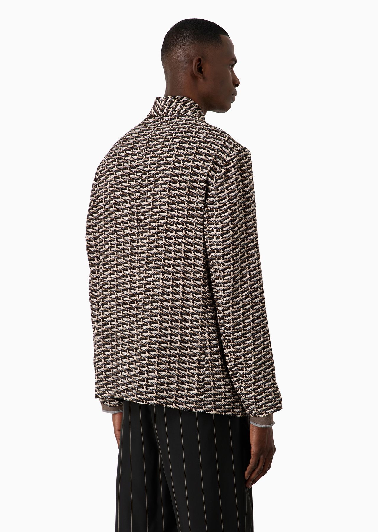 Single-breasted jacket in printed cupro - 3