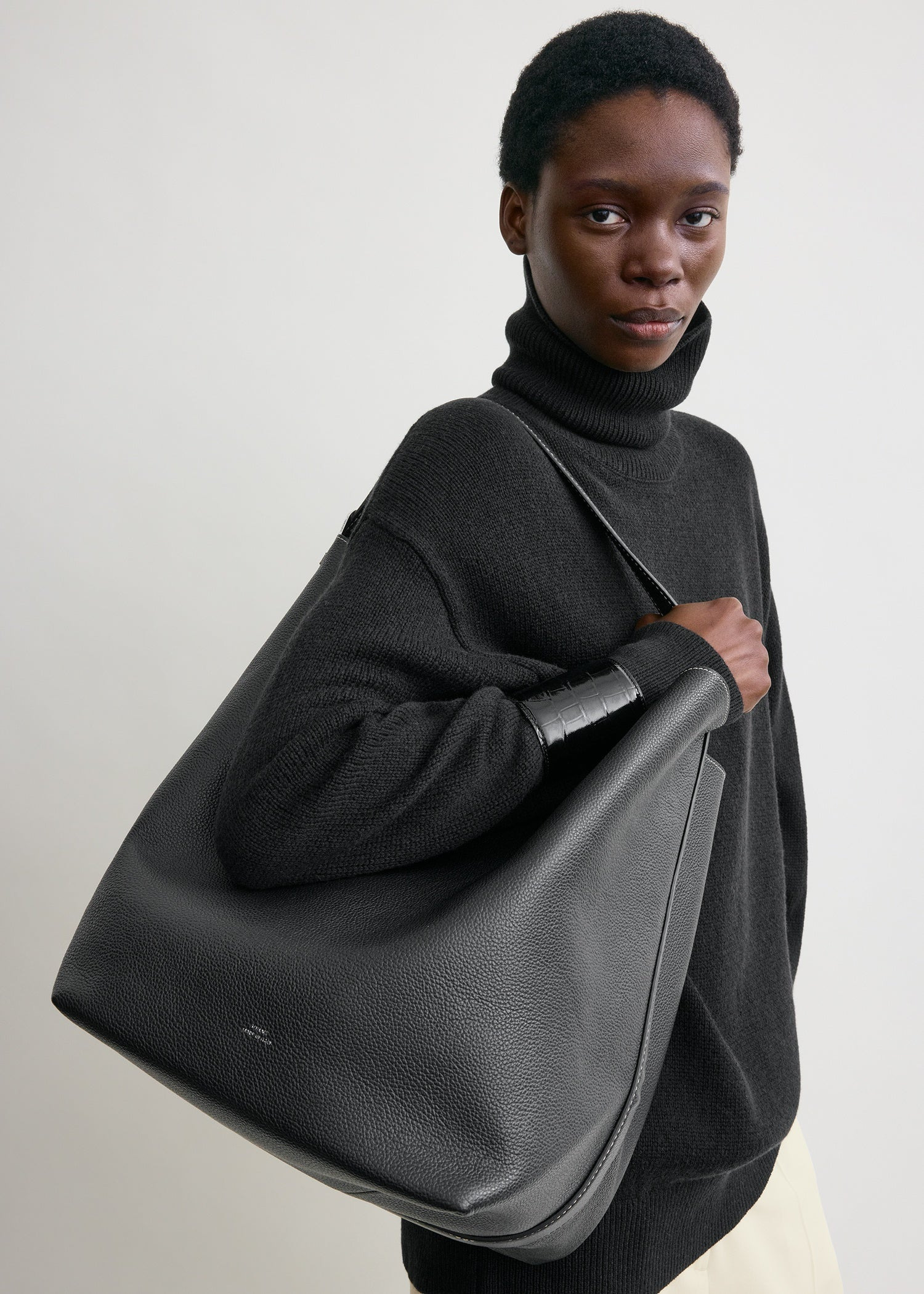 Belted tote black grain - 3