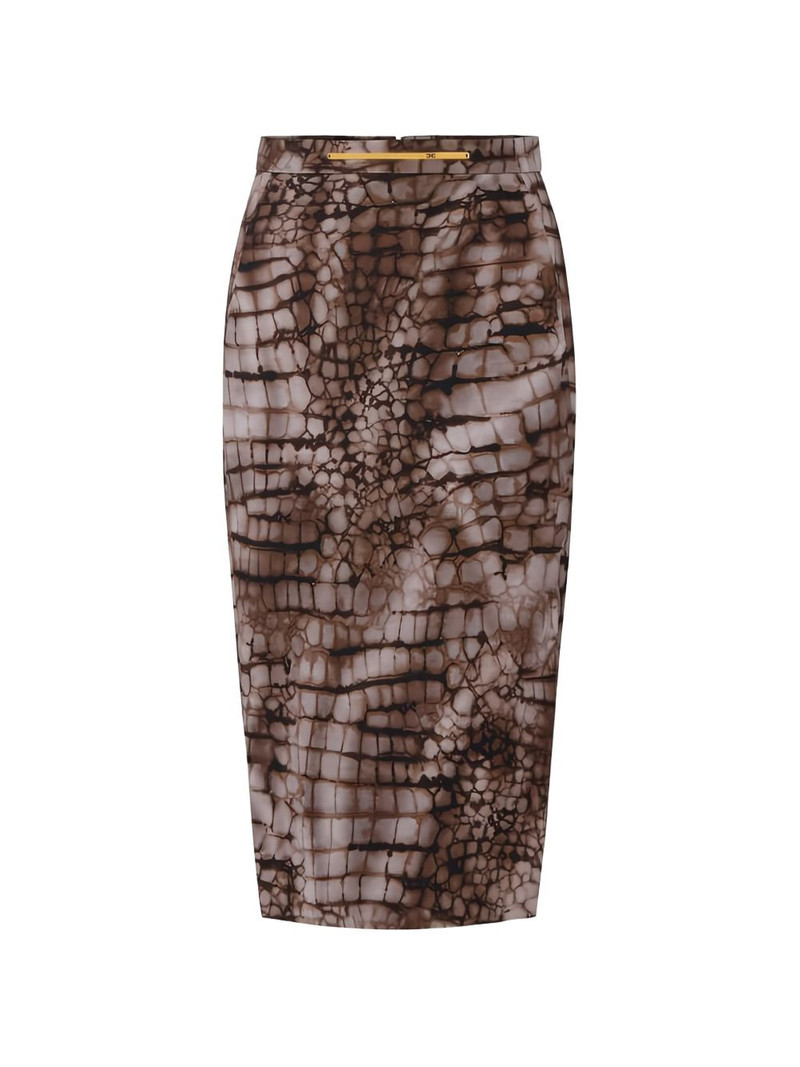 alligator-patterned midi skirt 1