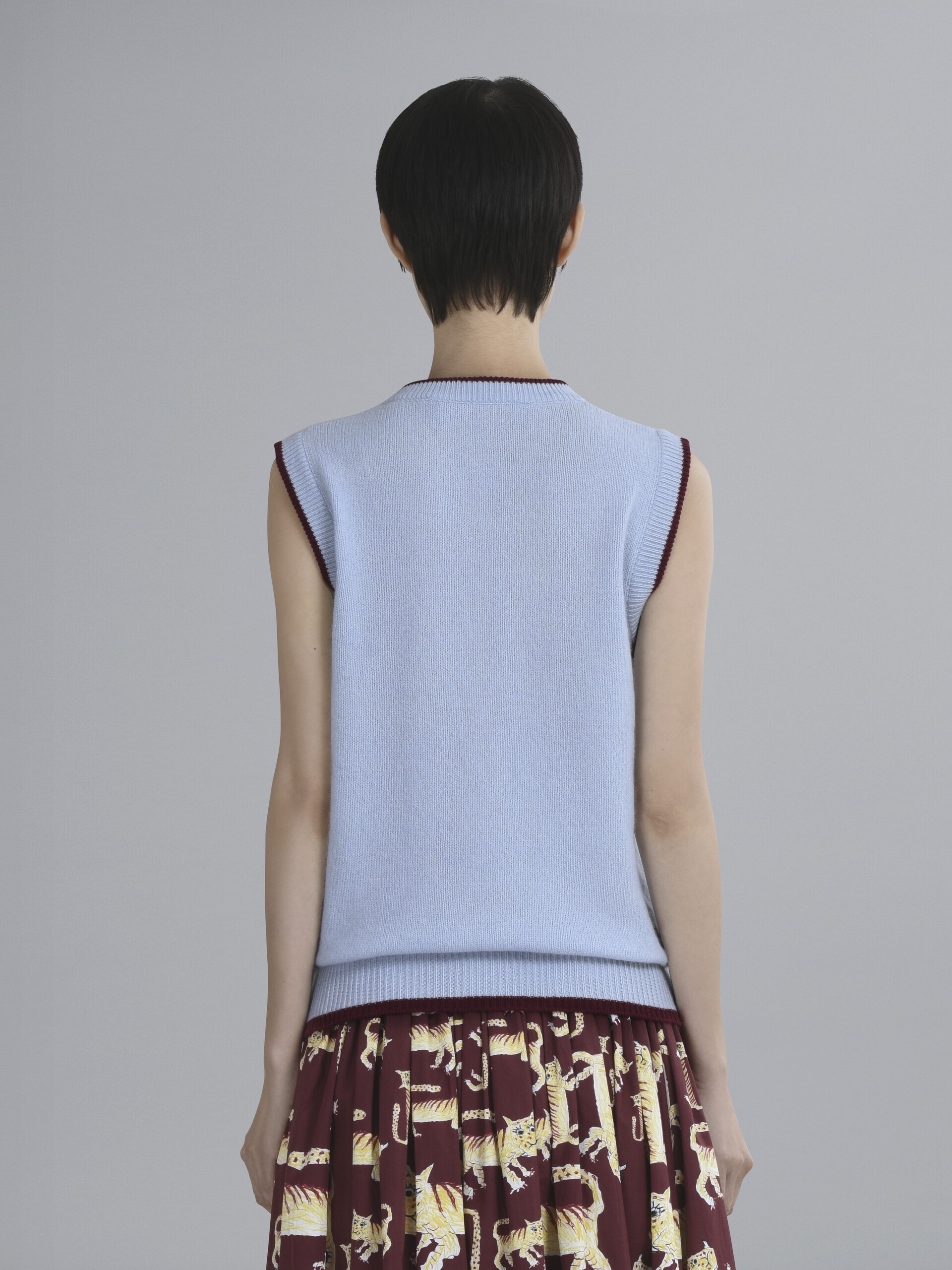 NAIF TIGER INLAID WOOL AND CASHMERE VEST - 3